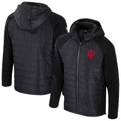 Men's Colosseum  Black Indiana Hoosiers Block The Sun Full-Zip Hooded Jacket