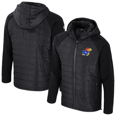 Men's Colosseum  Black Kansas Jayhawks Block The Sun Full-Zip Hooded Jacket