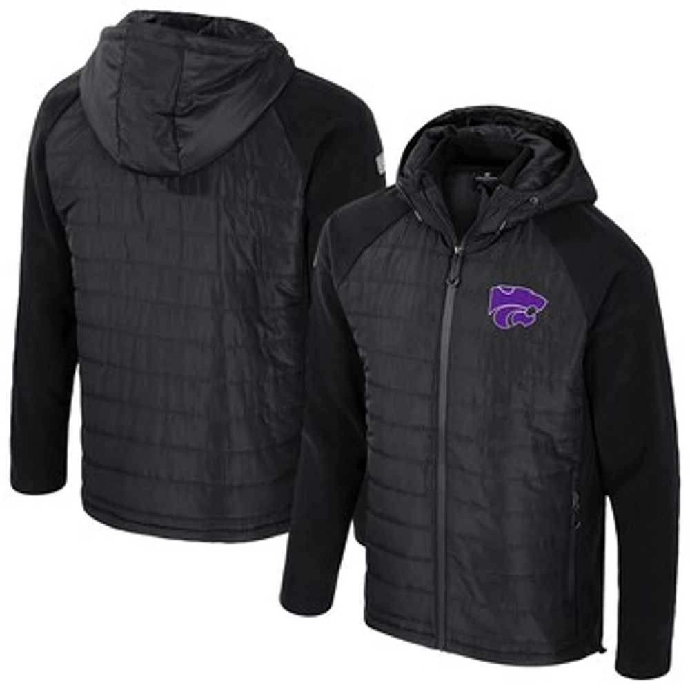 Men's Colosseum  Black Kansas State Wildcats Block The Sun Full-Zip Hoodie Jacket