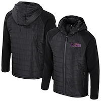 Men's Colosseum Black LSU Tigers Block The Sun Full-Zip Hooded Jacket