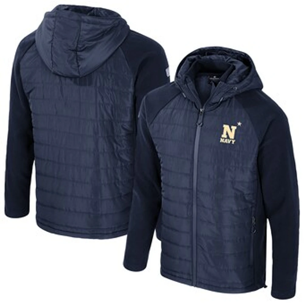 Men's Colosseum  Navy Midshipmen Block The Sun Full-Zip Hoodie Jacket