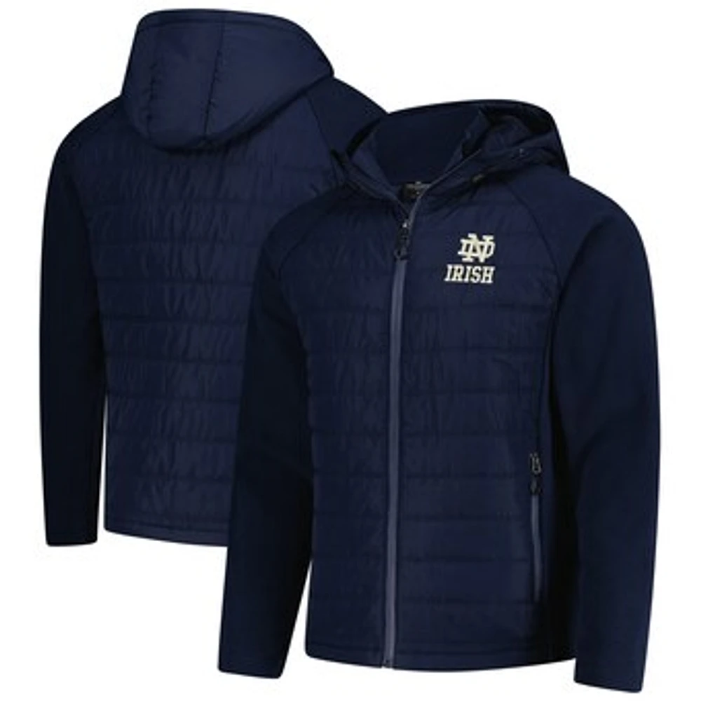 Men's Colosseum Navy Notre Dame Fighting Irish Block The Sun Full-Zip Hooded Jacket