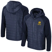 Men's Colosseum Navy Notre Dame Fighting Irish Block The Sun Full-Zip Hooded Jacket