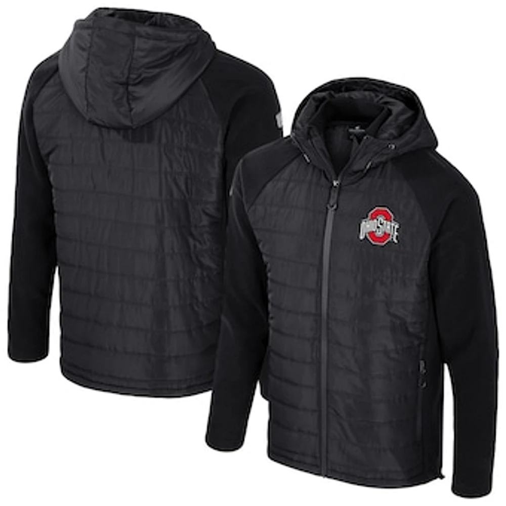 Men's Colosseum  Black Ohio State Buckeyes Block The Sun Full-Zip Hooded Jacket