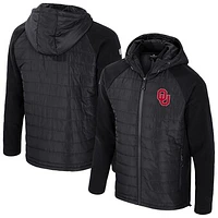 Men's Colosseum  Black Oklahoma Sooners Block The Sun Full-Zip Hoodie Jacket