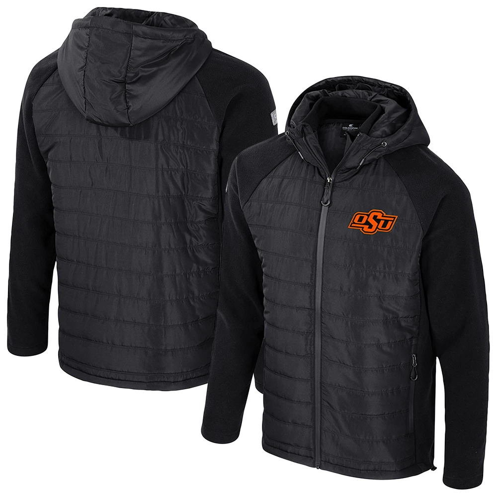 Men's Colosseum  Black Oklahoma State Cowboys Block The Sun Full-Zip Hoodie Jacket