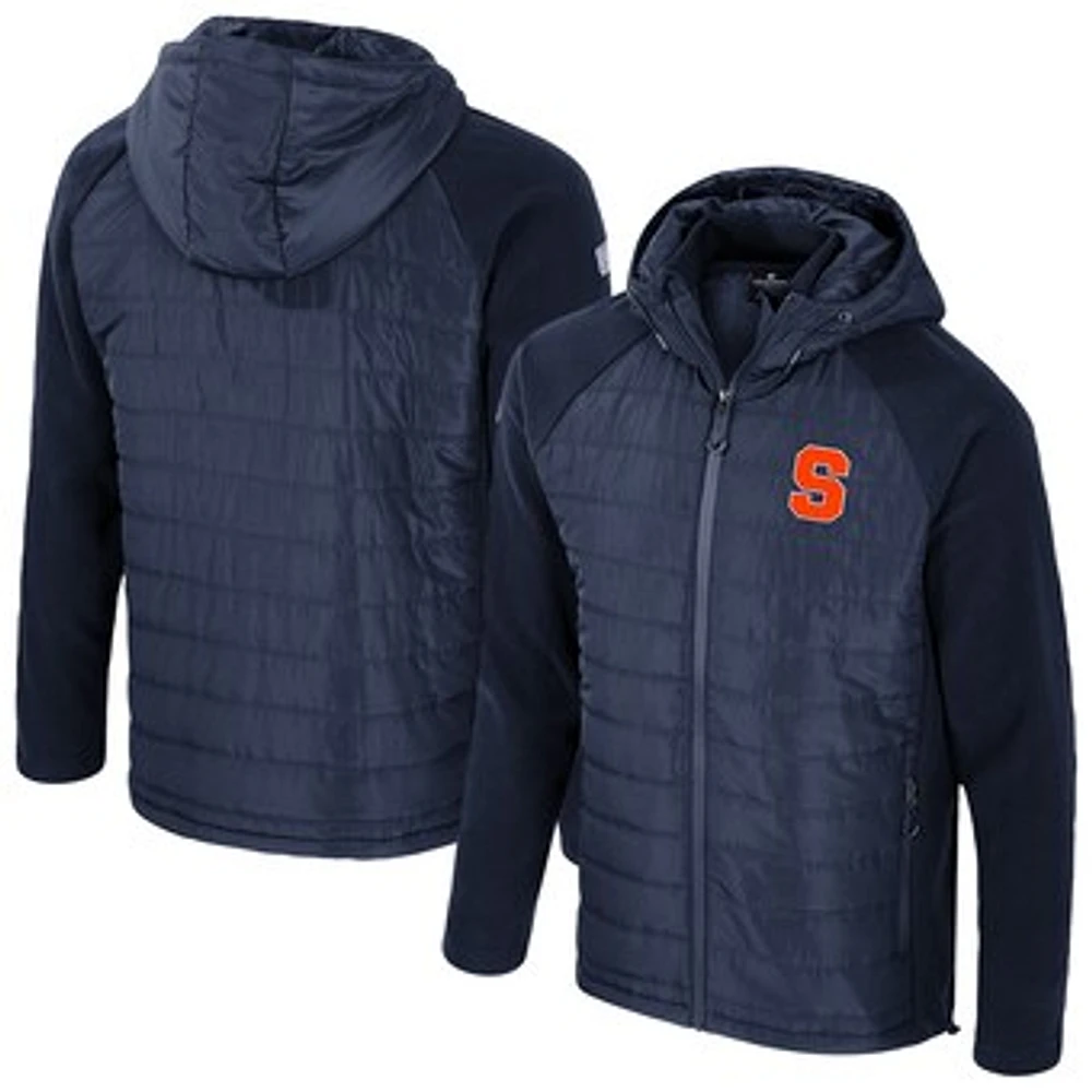 Men's Colosseum  Navy Syracuse Orange Block The Sun Full-Zip Hoodie Jacket