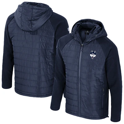 Men's Colosseum  Navy UConn Huskies Block The Sun Full-Zip Hooded Jacket