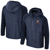 Men's Colosseum  Navy Virginia Cavaliers Block The Sun Full-Zip Hoodie Jacket