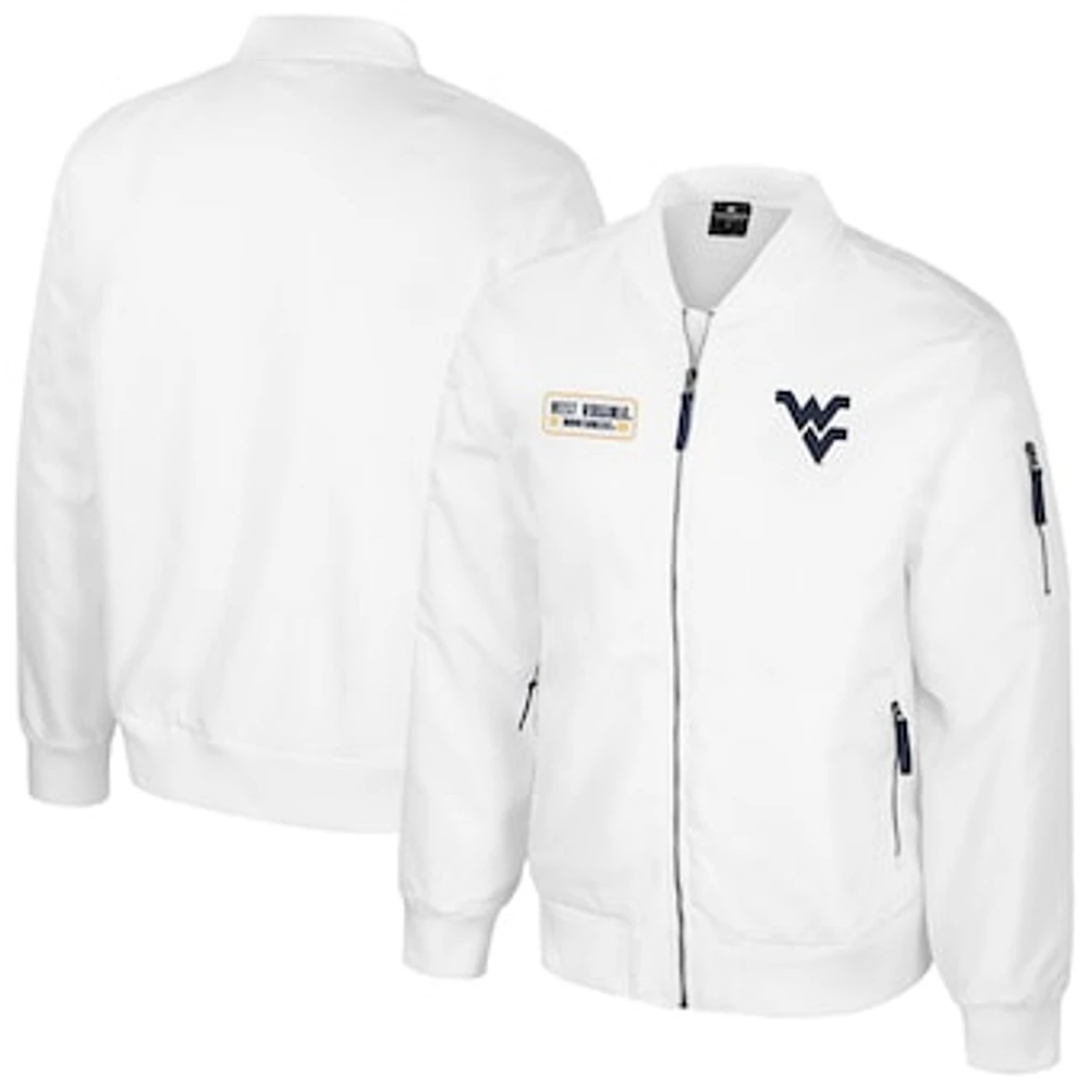 Men's Colosseum  White West Virginia Mountaineers Rabbit Full-Zip Bomber Jacket