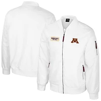 Men's Colosseum  White Minnesota Golden Gophers Rabbit Full-Zip Bomber Jacket