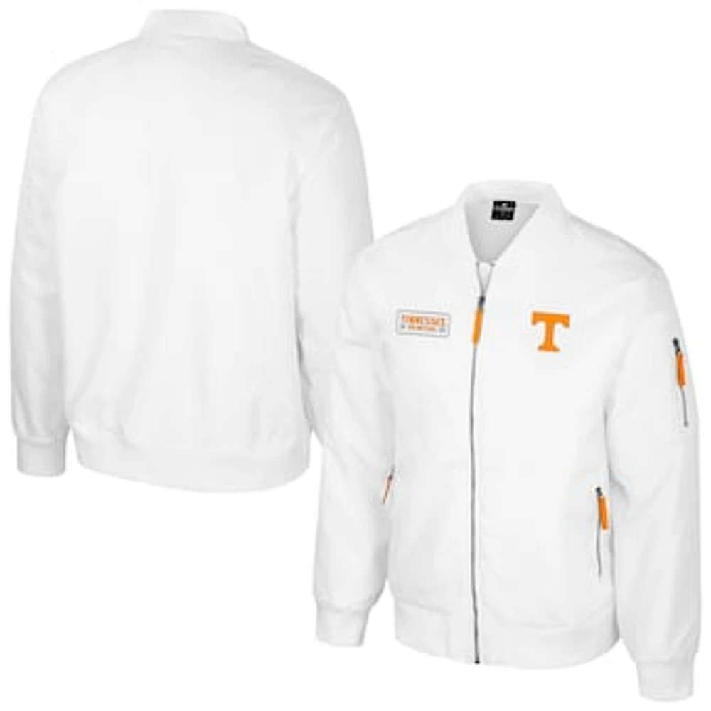 Men's Colosseum  White Tennessee Volunteers Rabbit Full-Zip Bomber Jacket