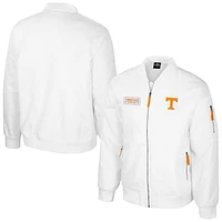 Men's Colosseum  White Tennessee Volunteers Rabbit Full-Zip Bomber Jacket