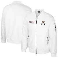 Men's Colosseum Virginia Cavaliers White Rabbit Full-Zip Bomber Jacket