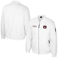 Men's Colosseum  White Auburn Tigers Rabbit Full-Zip Bomber Jacket