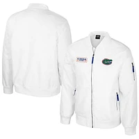 Men's Colosseum Florida Gators White Rabbit Full-Zip Bomber Jacket