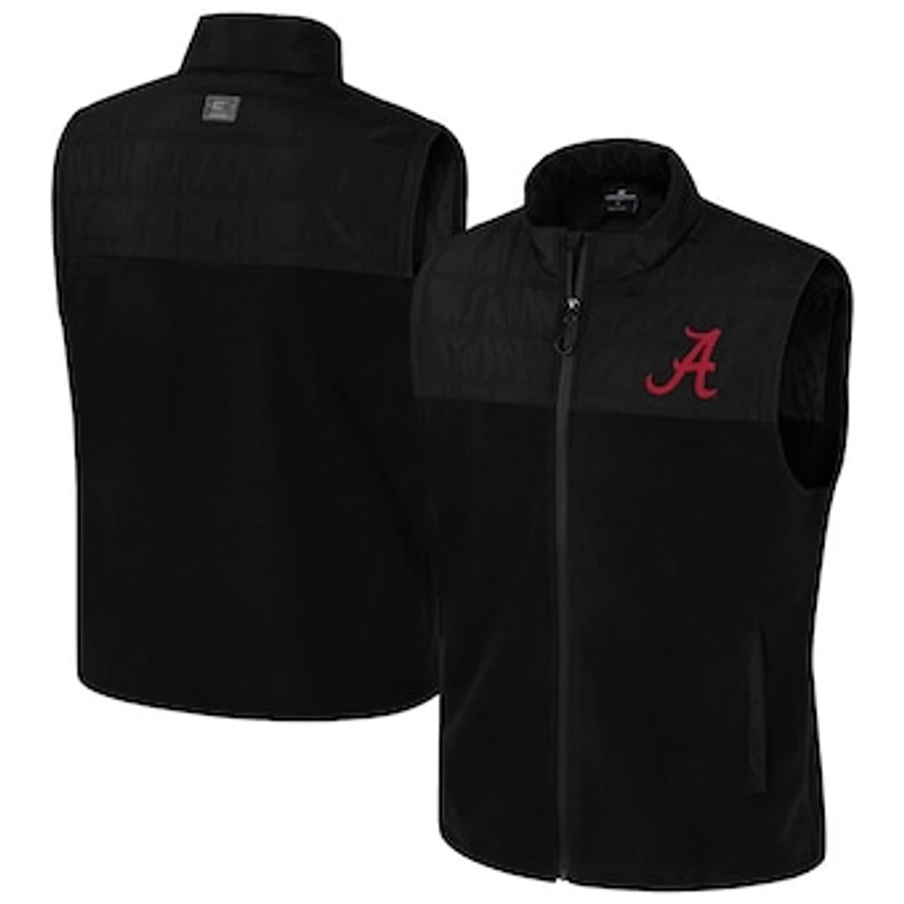 Men's Colosseum  Black Alabama Crimson Tide Block The Sun Full-Zip Vest