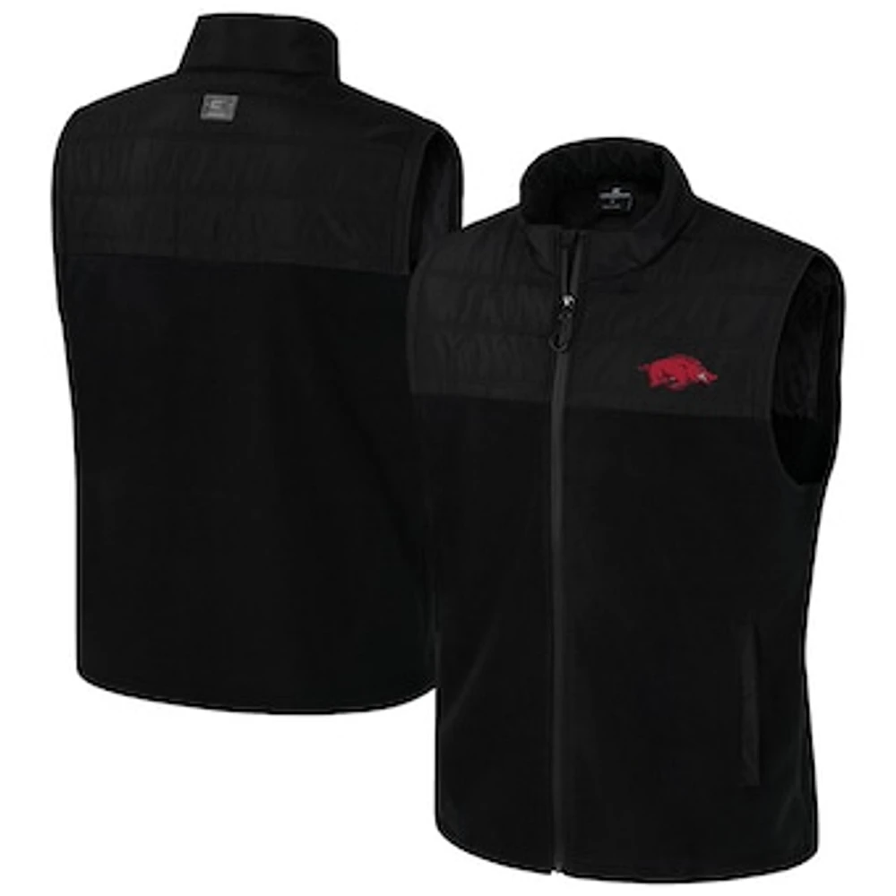 Men's Colosseum  Black Arkansas Razorbacks Block The Sun Full-Zip Vest