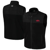 Men's Colosseum  Black Arkansas Razorbacks Block The Sun Full-Zip Vest