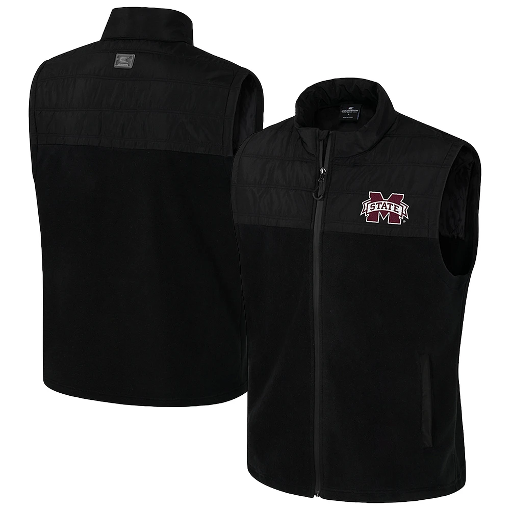 Men's Colosseum  Black Mississippi State Bulldogs Block The Sun Full-Zip Vest