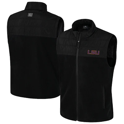 Men's Colosseum  Black LSU Tigers Block The Sun Full-Zip Vest