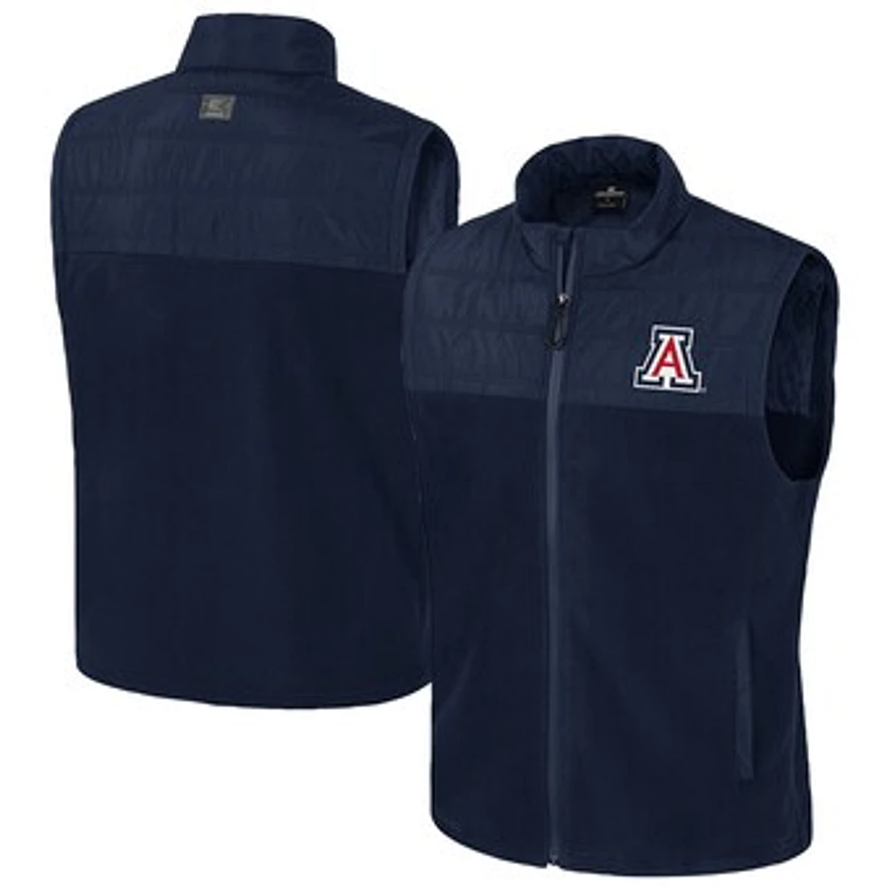 Men's Colosseum  Navy Arizona Wildcats Block The Sun Full-Zip Vest