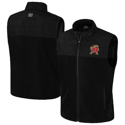 Men's Colosseum  Black Maryland Terrapins Block The Sun Full-Zip Vest