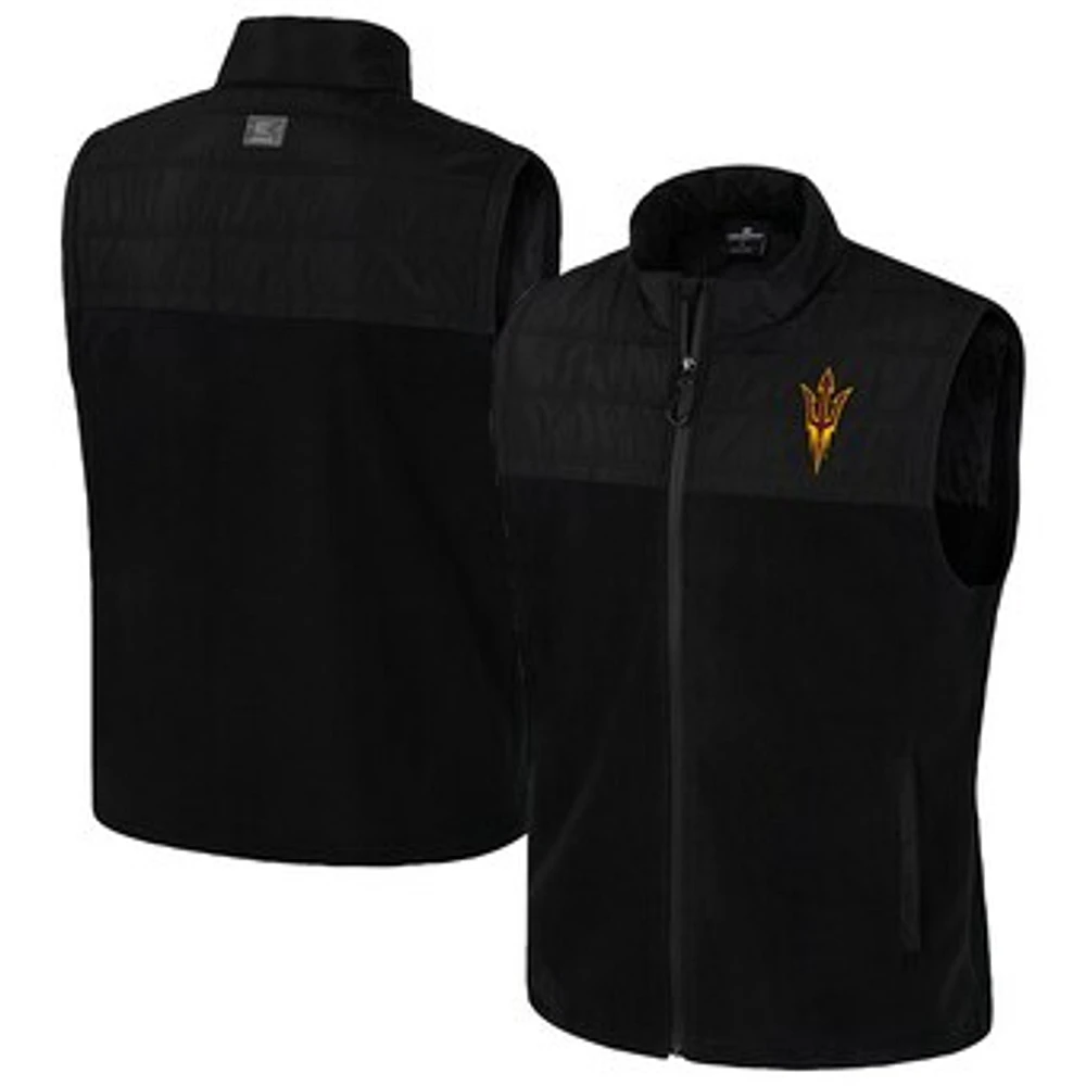 Men's Colosseum  Black Arizona State Sun Devils Block The Sun Full-Zip Vest