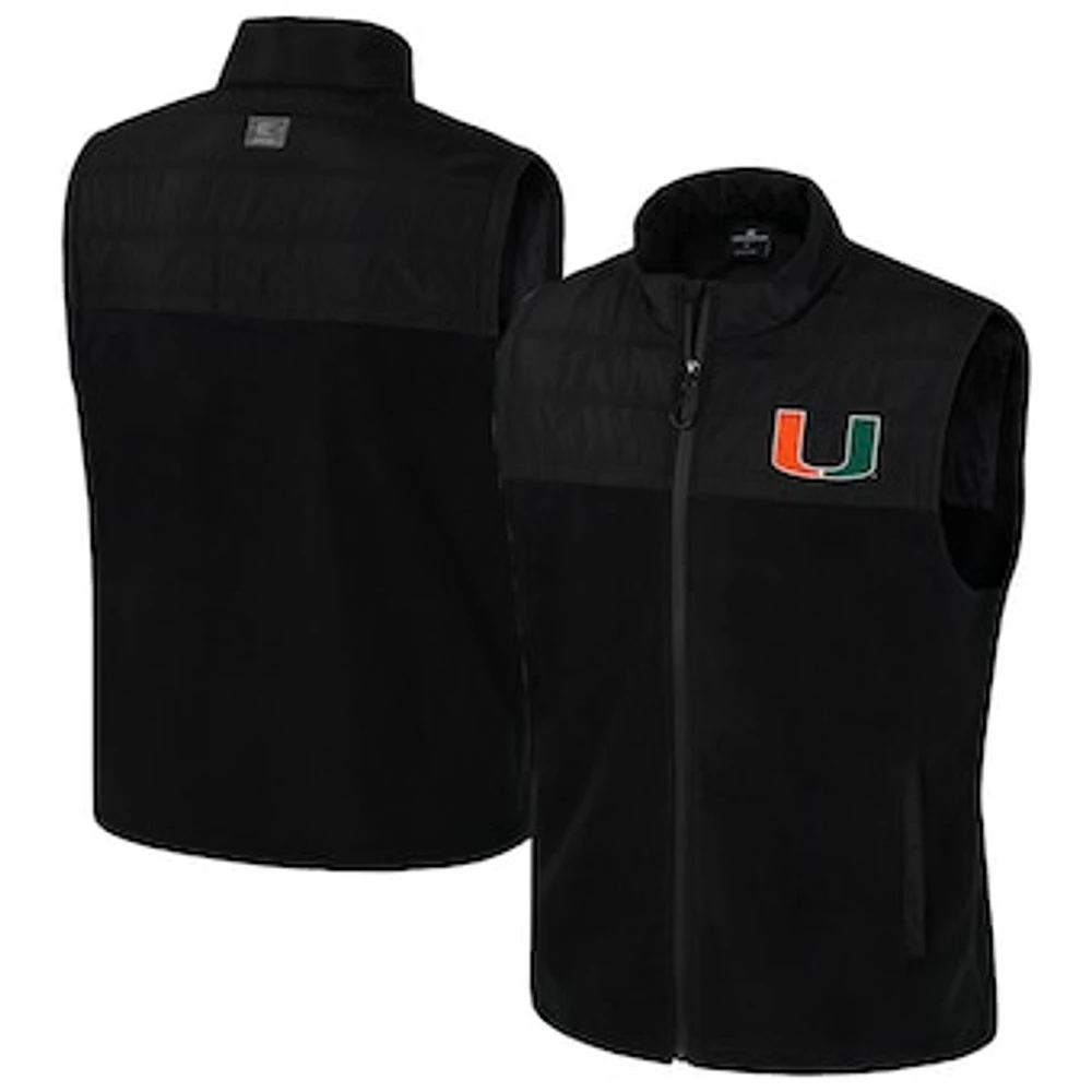 Men's Colosseum  Black Miami Hurricanes Block The Sun Full-Zip Vest