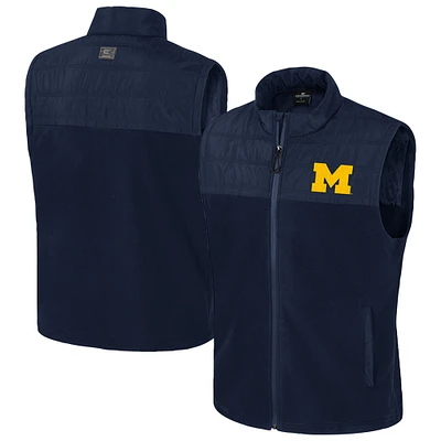 Men's Colosseum  Navy Michigan Wolverines Block The Sun Full-Zip Vest