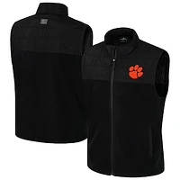 Men's Colosseum  Black Clemson Tigers Block The Sun Full-Zip Vest