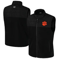 Men's Colosseum  Black Clemson Tigers Block The Sun Full-Zip Vest