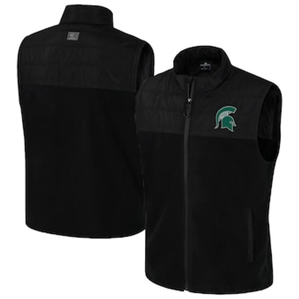 Men's Colosseum  Black Michigan State Spartans Block The Sun Full-Zip Vest