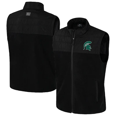 Men's Colosseum  Black Michigan State Spartans Block The Sun Full-Zip Vest