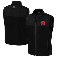 Men's Colosseum  Black Nebraska Huskers Block The Sun Full-Zip Vest