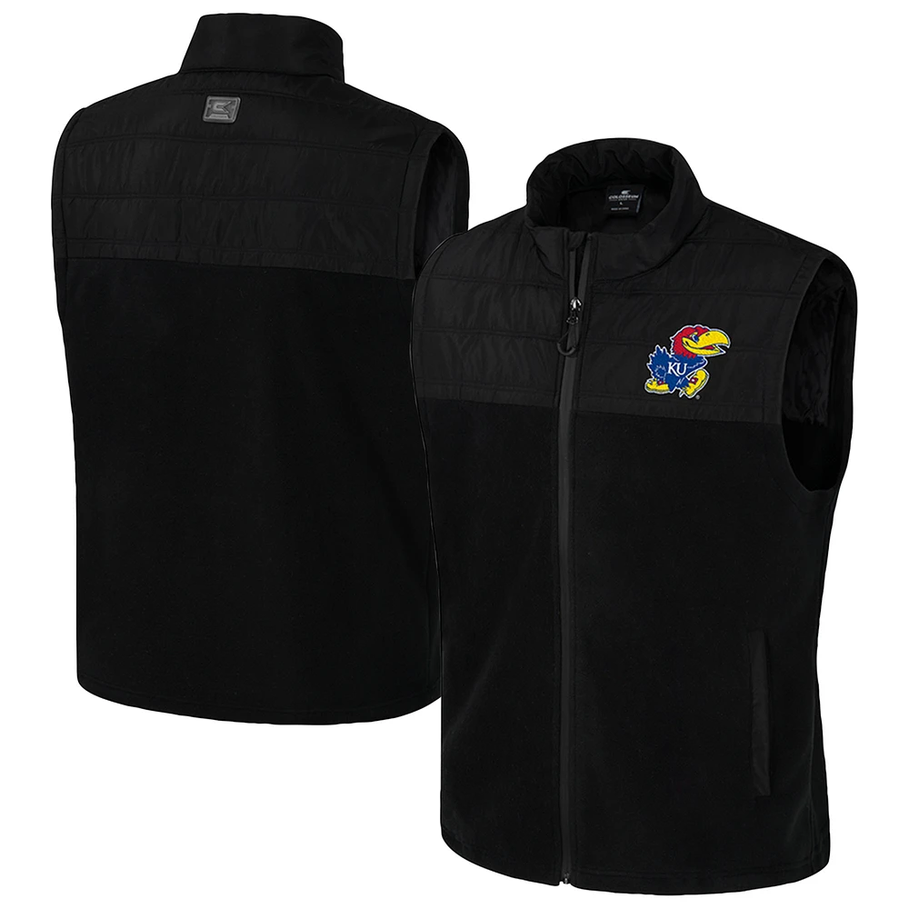 Men's Colosseum  Black Kansas Jayhawks Block The Sun Full-Zip Vest