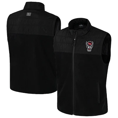 Men's Colosseum  Black NC State Wolfpack Block The Sun Full-Zip Vest