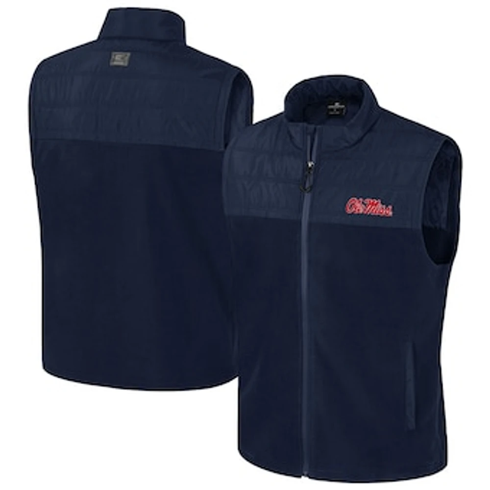 Men's Colosseum  Navy Ole Miss Rebels Block The Sun Full-Zip Vest