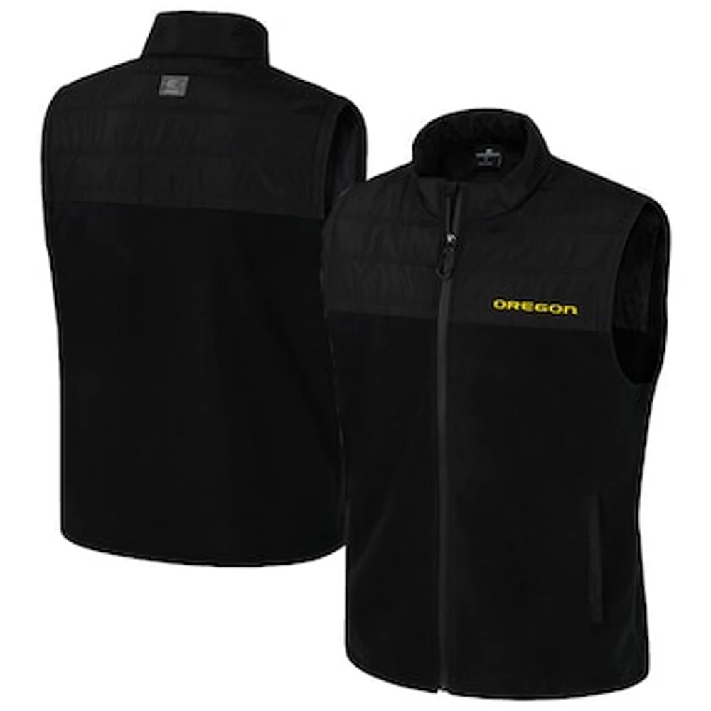 Men's Colosseum  Black Oregon Ducks Block The Sun Full-Zip Vest