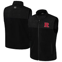 Men's Colosseum  Black Rutgers Scarlet Knights Block The Sun Full-Zip Vest