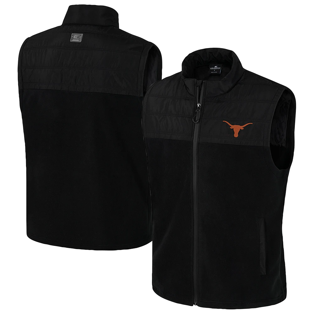 Men's Colosseum  Black Texas Longhorns Block The Sun Full-Zip Vest