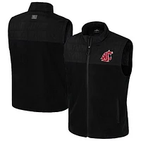 Men's Colosseum  Black Washington State Cougars Block The Sun Full-Zip Vest