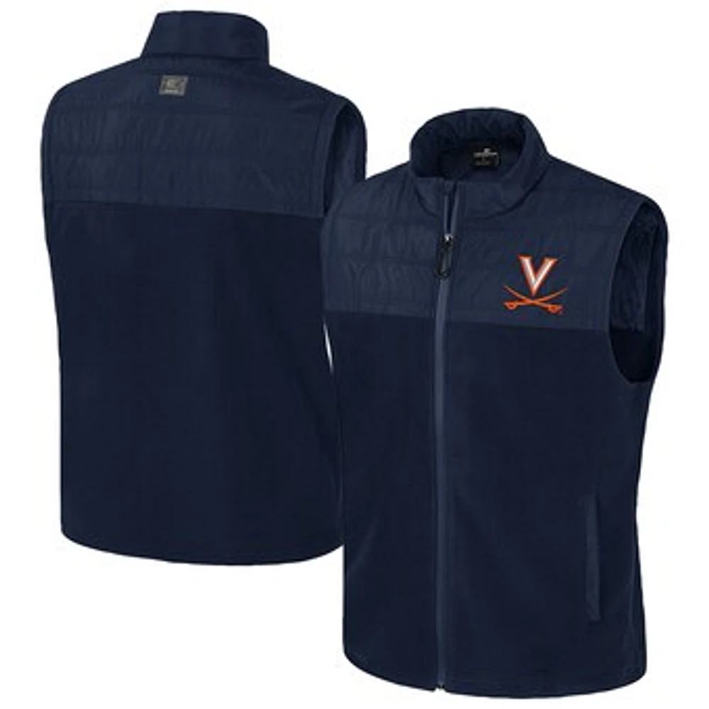 Men's Colosseum  Navy Virginia Cavaliers Block The Sun Full-Zip Vest