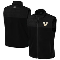 Men's Colosseum  Black Vanderbilt Commodores Block The Sun Full-Zip Vest