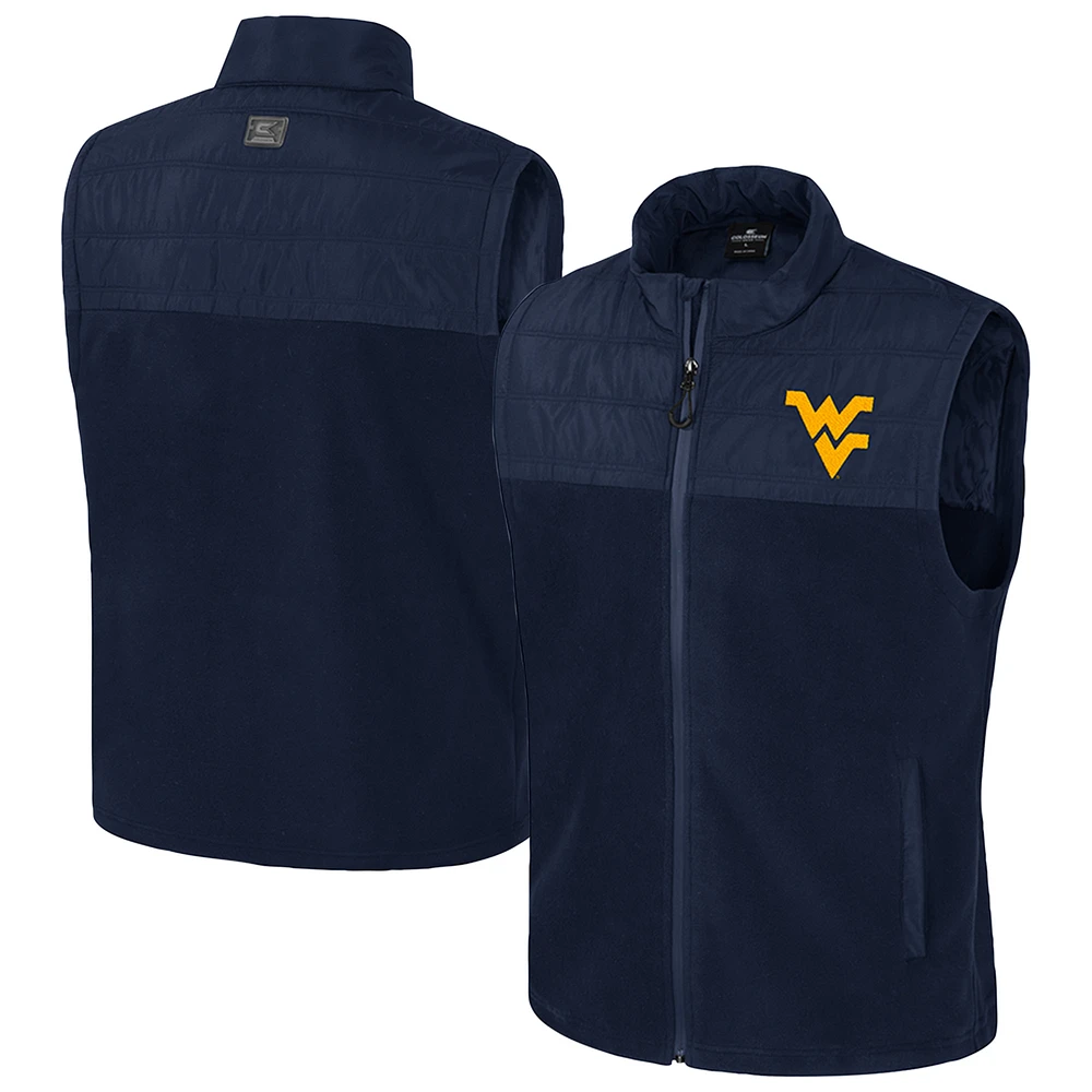 Men's Colosseum  Navy West Virginia Mountaineers Block The Sun Full-Zip Vest