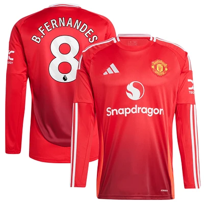 Men's adidas Bruno Fernandes Red Manchester United / Home Replica Long Sleeve Player Jersey