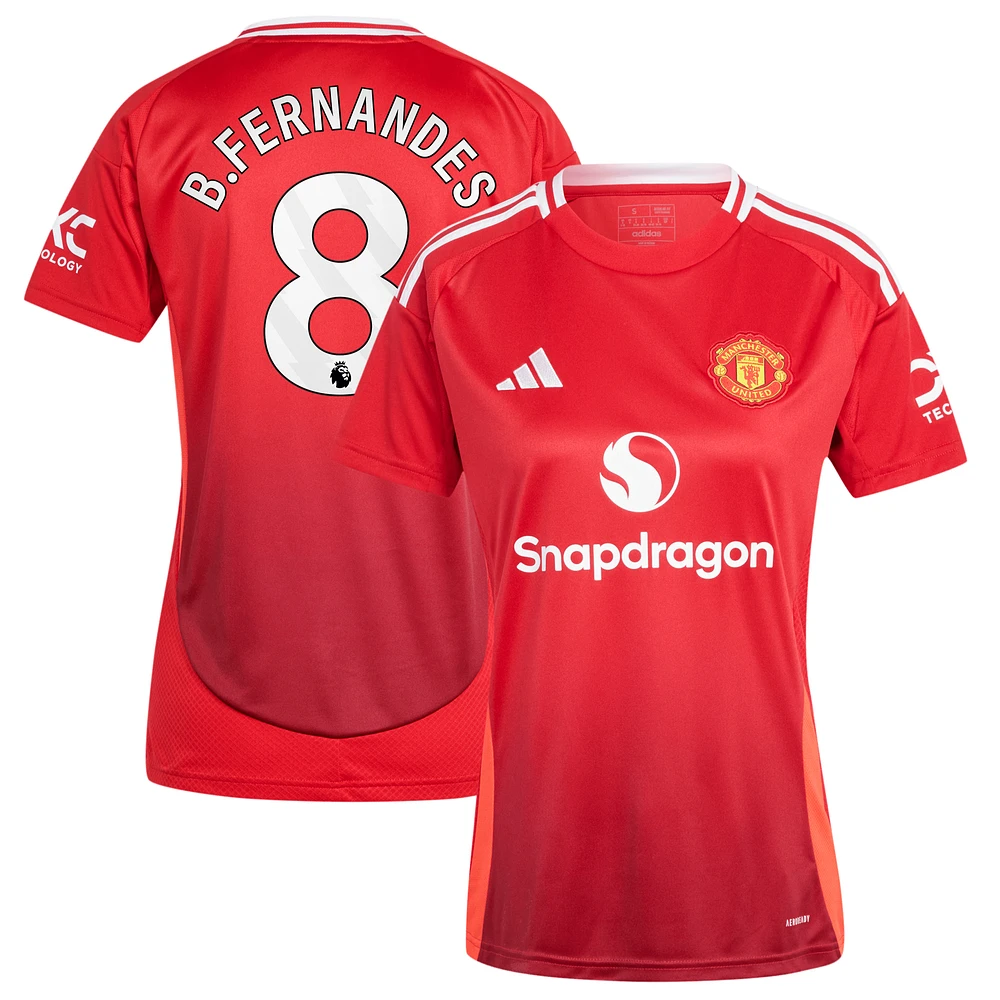 Women's adidas Bruno Fernandes Red Manchester United 2024/25 Home Replica Player Jersey