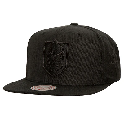 Men's Mitchell & Ness Black Vegas Golden Knights Soul Strike Pearl Tonal Snapback Hat