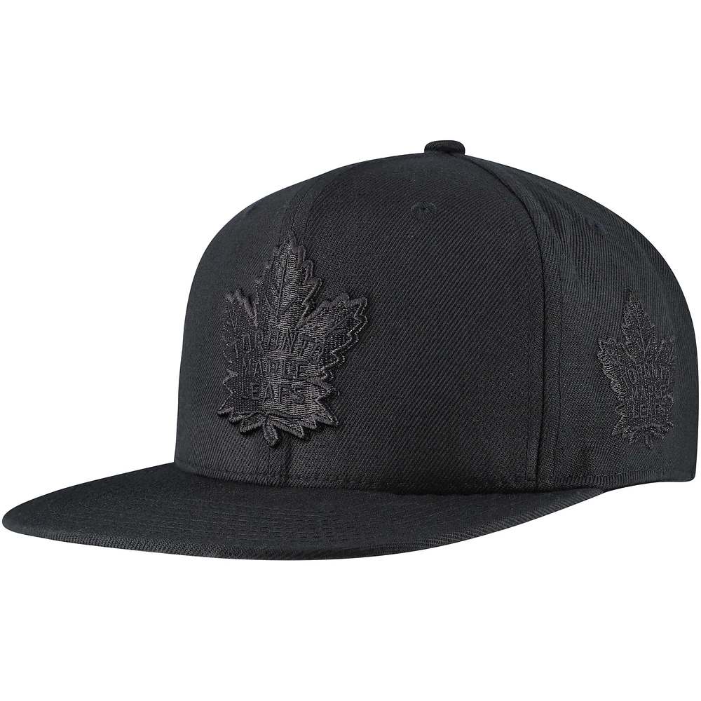 Men's Mitchell & Ness Black Toronto Maple Leafs Soul Strike Pearl Tonal Snapback Hat