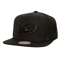 Men's Mitchell & Ness Black Carolina Hurricanes Soul Strike Pearl Tonal Snapback Hat